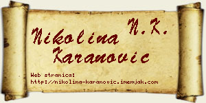 Nikolina Karanović vizit kartica